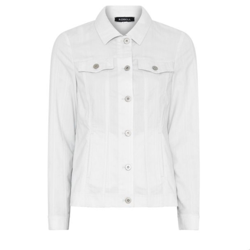 women's white denim jacket